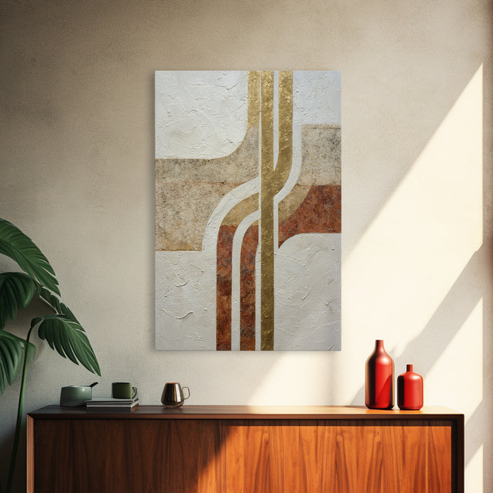 Textured Plaster Abstract Framed Canvas Print, Above Sofa Art, Set of 3 Prints, Living Room Decor, Abstract Art, Statement, ASA-2x3-19