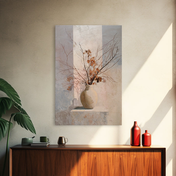 Large Neutral Still Life Framed Canvas Print, Above Sofa Art, Statement Artwork, Living Room Decor, Fine Art, Statement, ASA-2x3-22