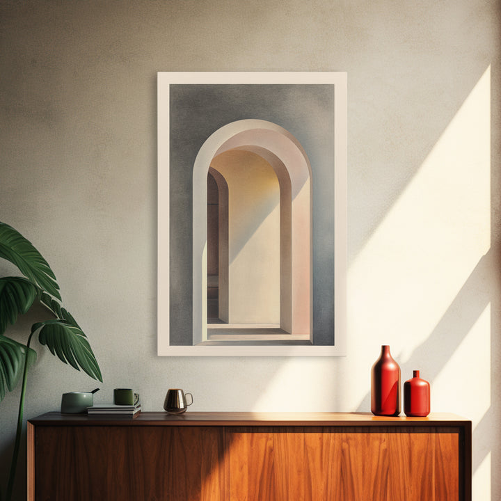 Architectural Arch Study Framed Canvas Print, Above Sofa Art, Textured Painting, Living Room Decor, Abstract Art, Statement, ASA-2x3-41