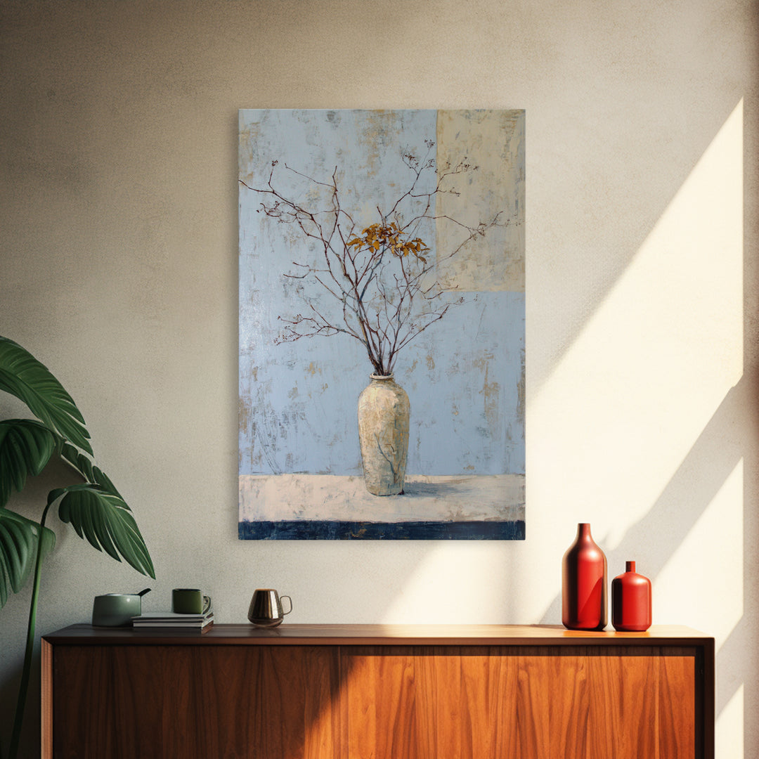 Large Neutral Still Life Framed Canvas Print, Above Sofa Art, Statement Artwork, Living Room Decor, Fine Art, Statement, ASA-2x3-46