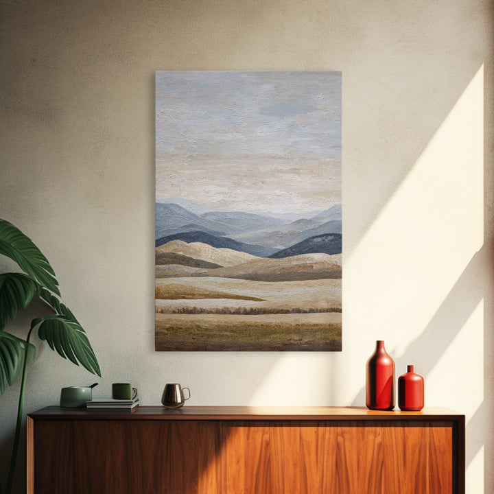 Sunlit Rolling Hills Canvas Print, Above Sofa Art, Minimalist Decor, Living Room Decor, Fine Art, Statement, Frame Tv Art, ASA-2x3-49
