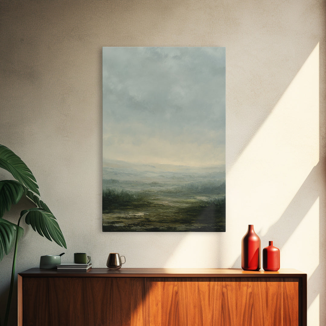 Gallery Style Landscape with Expansive Negative Space Canvas Print, Above Sofa Art, Coastal Wall Art, Living Room Decor, ASA-2x3-56