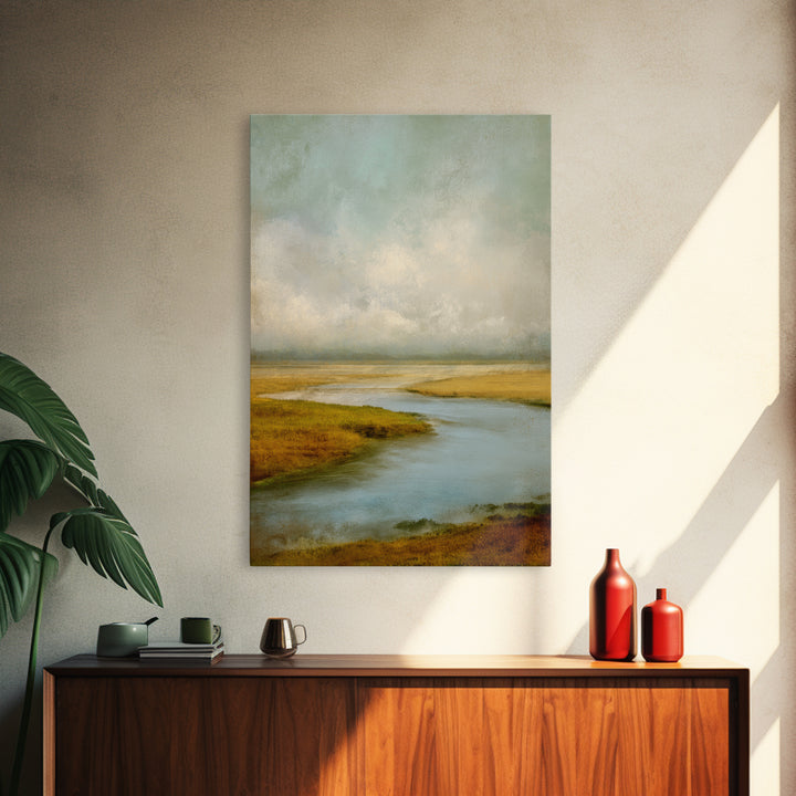 Abstract River Bends Canvas Print, Above Sofa Art, Horizontal Wall Art, Living Room Decor, Abstract Art, Statement, ASA-2x3-7