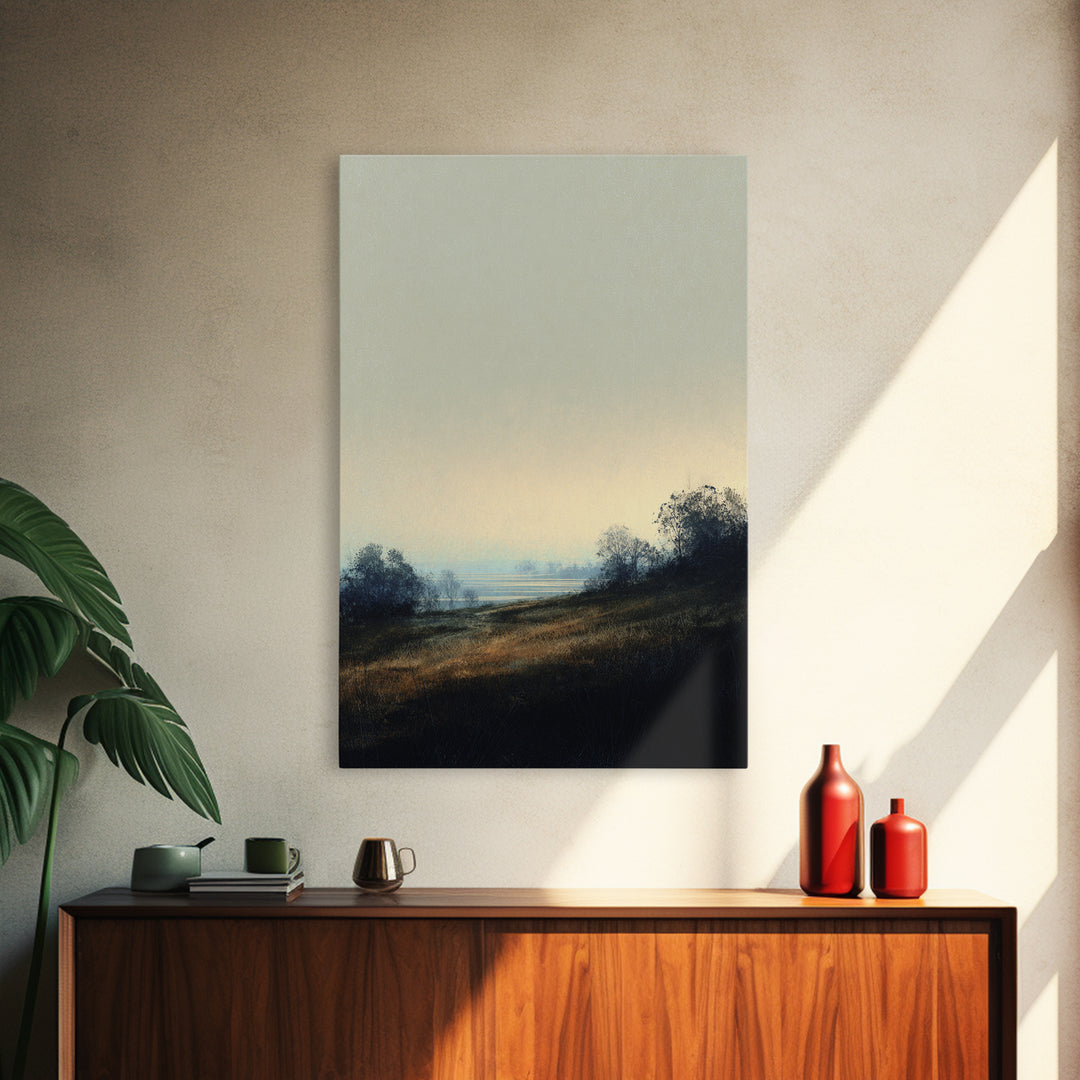 Gallery Style Landscape with Expansive Negative Space Canvas Print, Above Sofa Art, Boho Wall Art, Living Room Decor, Statement, ASA-2x3-8