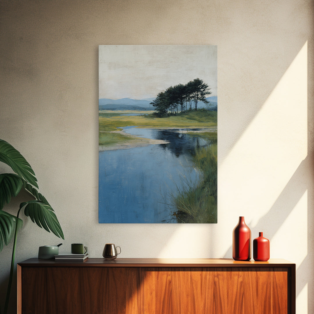 Gallery Style Landscape with Expansive Negative Space Canvas Print, Above Sofa Art, Fine Art Print, Living Room Decor, ASA-2x3-80