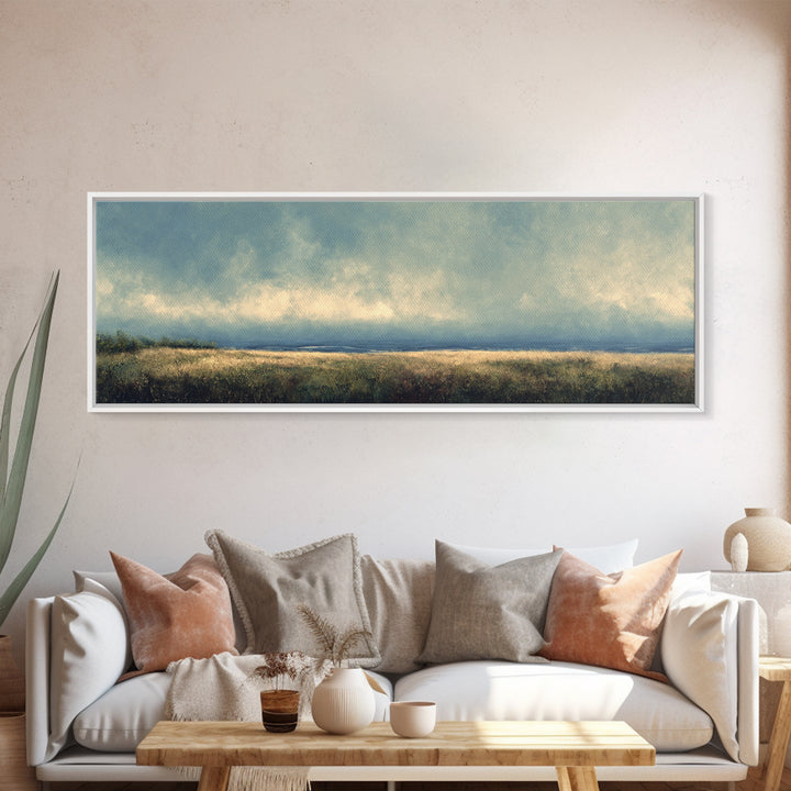 Gallery Style Landscape with Expansive Negative Space Canvas Print, Above Sofa Art, Living Room Wall Art, Living Room Decor, ASA-3x1-16