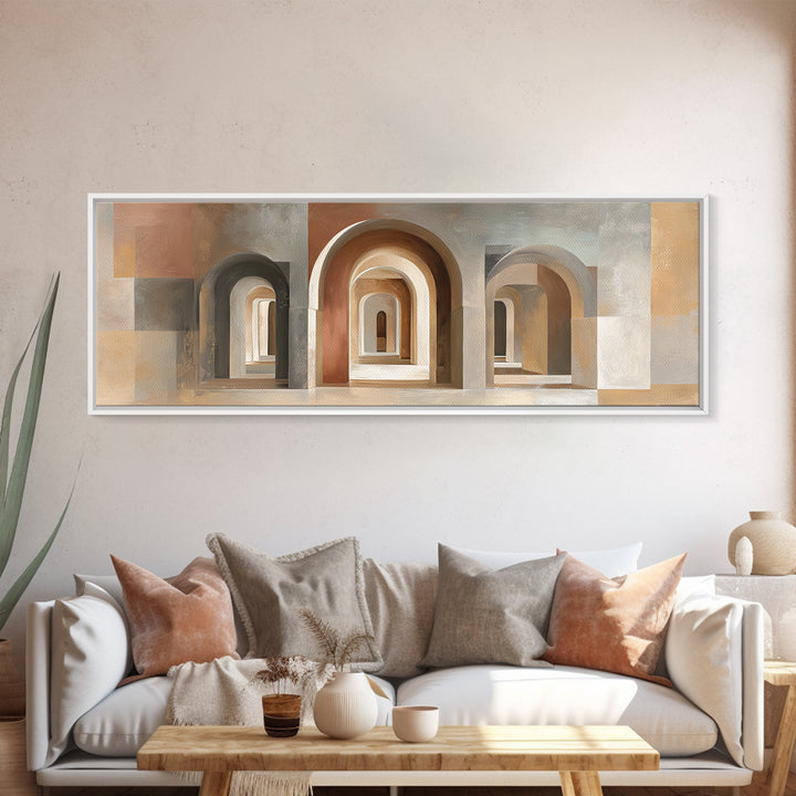 Architectural Arch Study Canvas Print, Above Sofa Art, Horizontal Wall Art, Living Room Decor, Abstract Art, Statement, ASA-3x1-25