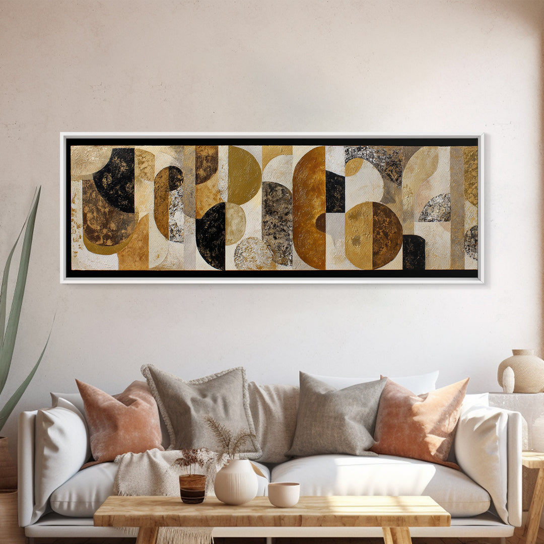 Textured Plaster Abstract Framed Canvas Print, Above Sofa Art, Modern Decor, Living Room Decor, Abstract Art, Statement, ASA-3x1-27