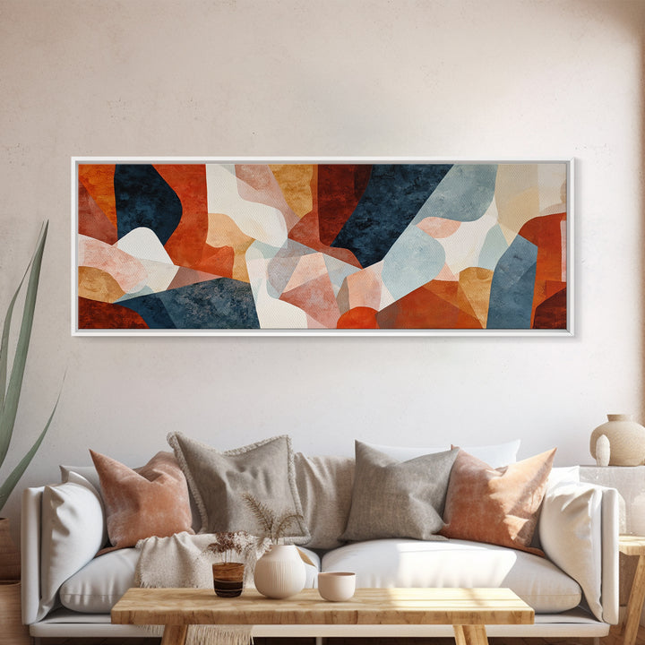 Bold Navy and Ivory Abstract Brushwork Canvas Print, Above Sofa Art, Printable Wall Art, Living Room Decor, Fine Art, Statement, ASA-3x1-34
