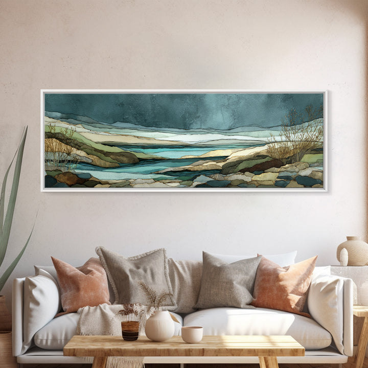 Abstract River Bends Canvas Print, Above Sofa Art, Gallery Decor, Living Room Decor, Fine Art, Statement, Minimalist Decor, ASA-3x1-39