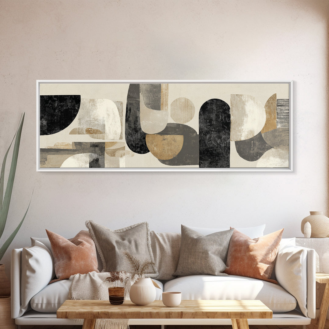Large Modern Organic Shapes Canvas Print, Above Sofa Art, Abstract Wall Art, Living Room Decor, Abstract Art, Statement, ASA-3x1-42