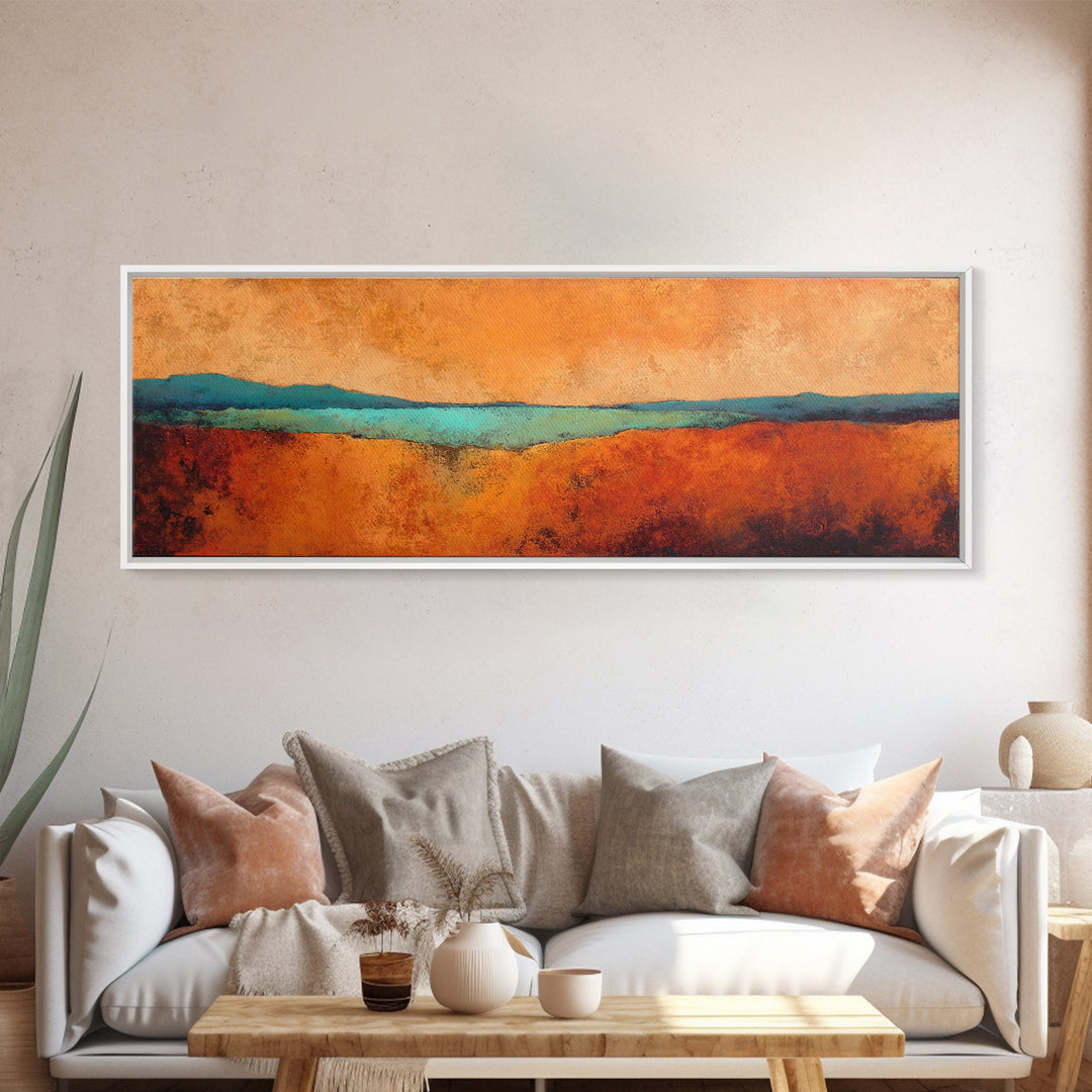 Abstract Canyon Landscape Framed Canvas Print, Above Sofa Art, Contemporary Art, Living Room Decor, Fine Art, Statement, ASA-3x1-47