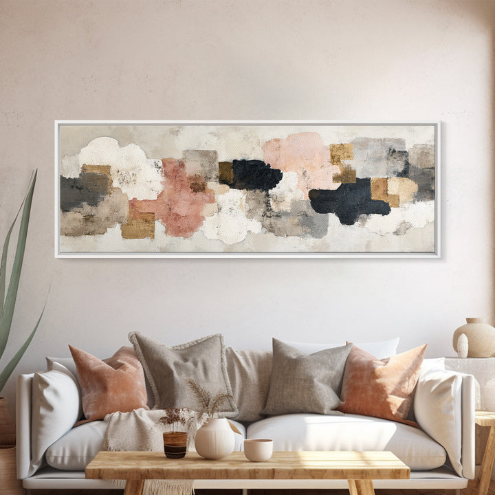 Large Modern Organic Shapes Canvas Print, Above Sofa Art, Abstract Wall Art, Living Room Decor, Abstract Art, Statement, ASA-3x1-66