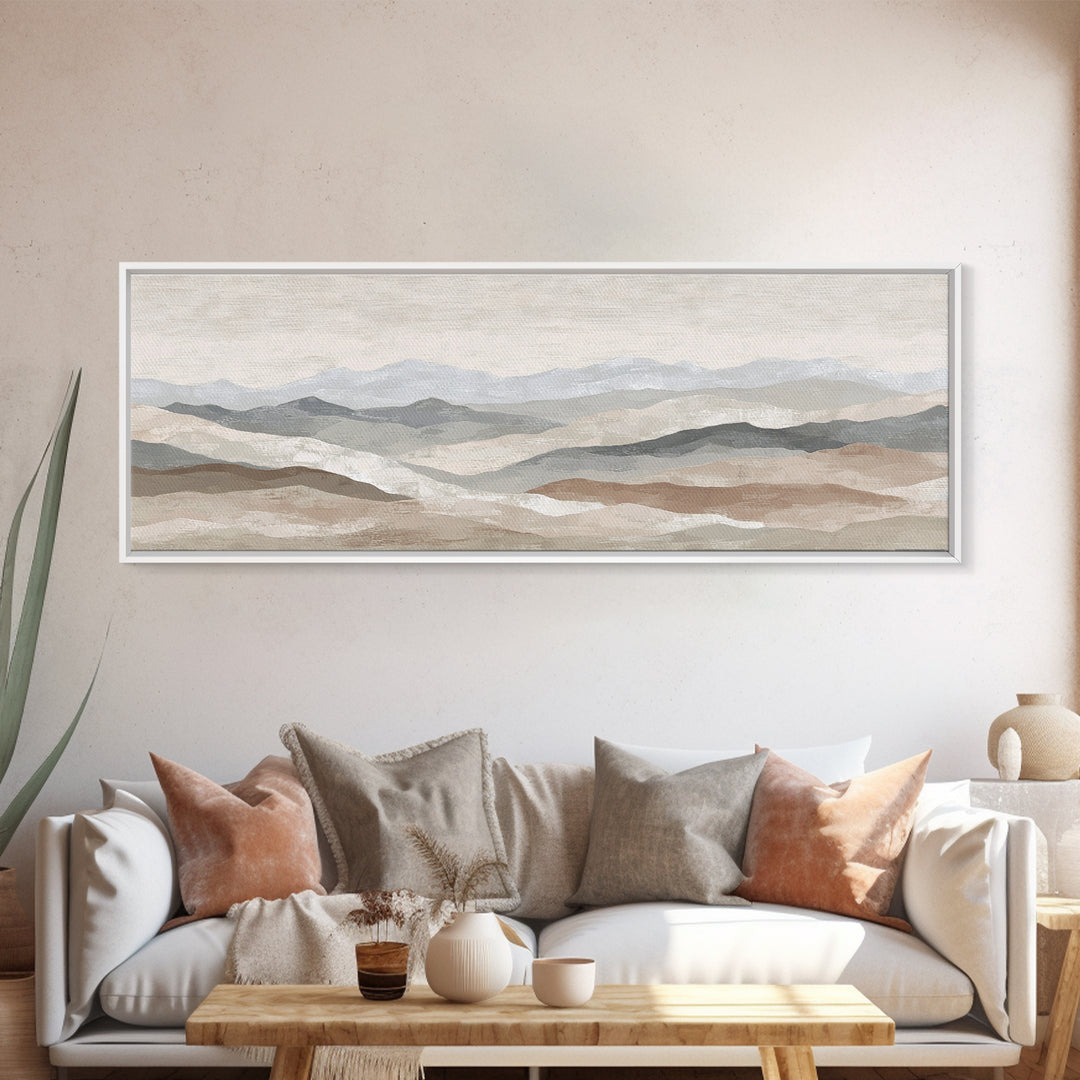 Sunlit Rolling Hills Framed Canvas Print, Above Sofa Art, Wall Art Print, Living Room Decor, Fine Art, Statement, Modern Art, ASA-3x1-81