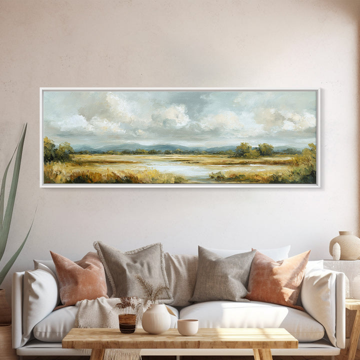 Gallery Style Landscape with Expansive Negative Space Canvas Print, Above Sofa Art, Living Room Decor, Statement, ASA-3x1-88