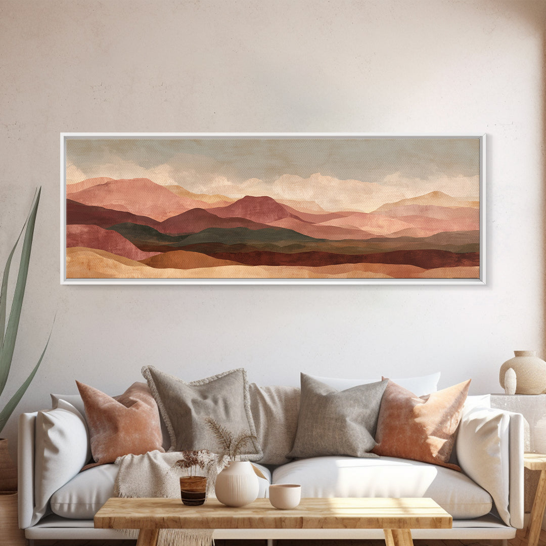 Abstract Canyon Landscape Canvas Print, Above Sofa Art, Gallery Decor, Living Room Decor, Fine Art, Statement, Minimalist Decor, ASA-3x1-95