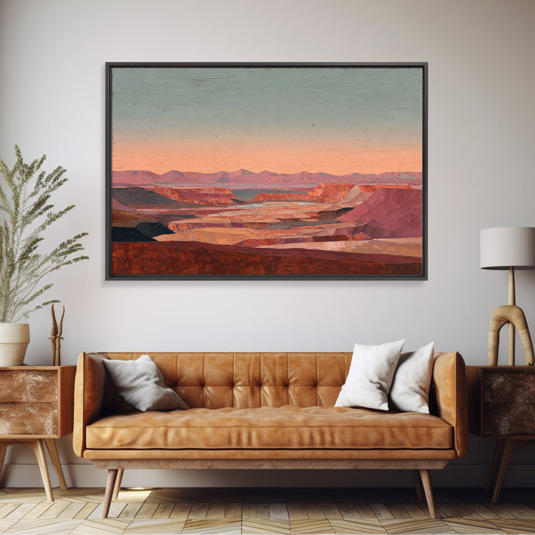Abstract Canyon Landscape Canvas Print, Above Sofa Art, Abstract Wall Art, Living Room Decor, Statement, Above Bed Decor, ASA-3x2-11