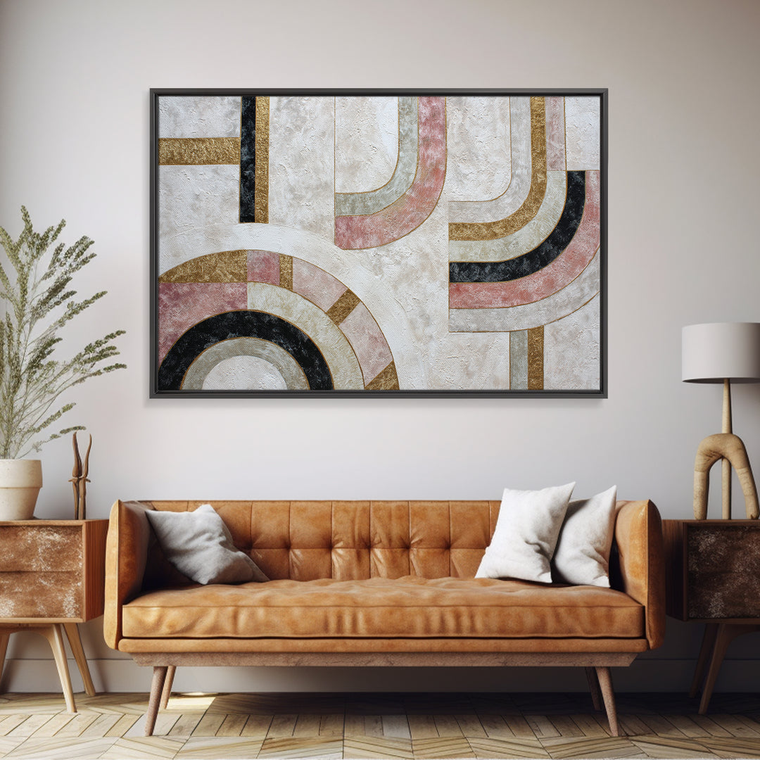 Textured Plaster Abstract Framed Canvas Print, Above Sofa Art, Minimalist Decor, Living Room Decor, Abstract Art, Statement, ASA-3x2-15