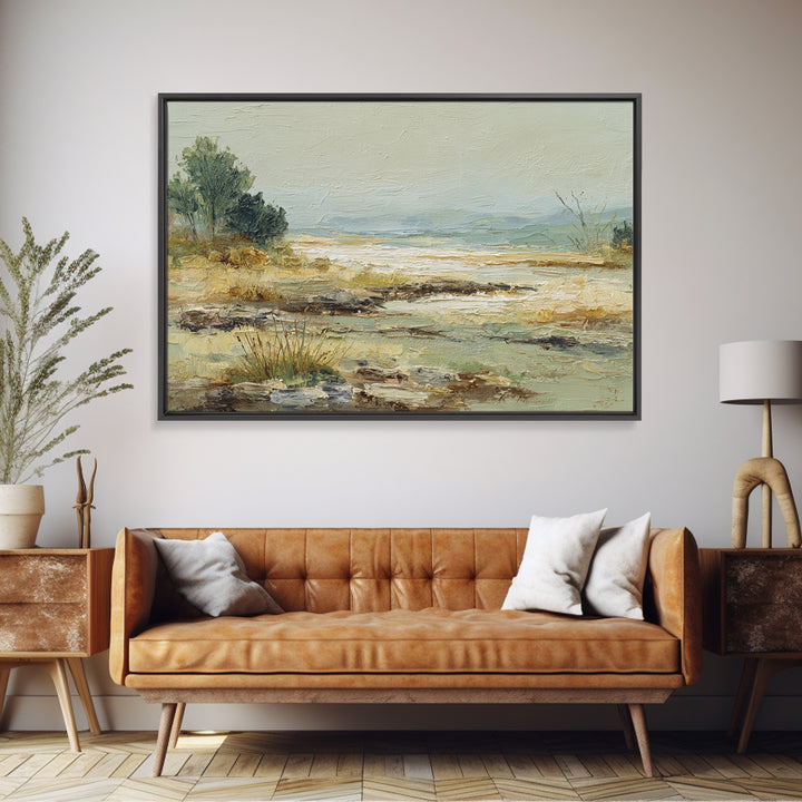 Oversized Abstract Landscape Canvas Print, Above Sofa Art, Canvas Print, Living Room Decor, Statement, Botanical Wall Art, ASA-3x2-29