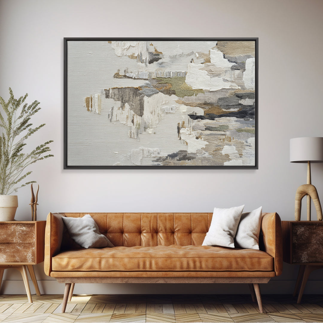 Large Modern Organic Shapes Canvas Print, Above Sofa Art, Frame Tv Art, Living Room Decor, Statement, Coastal Wall Art, ASA-3x2-30