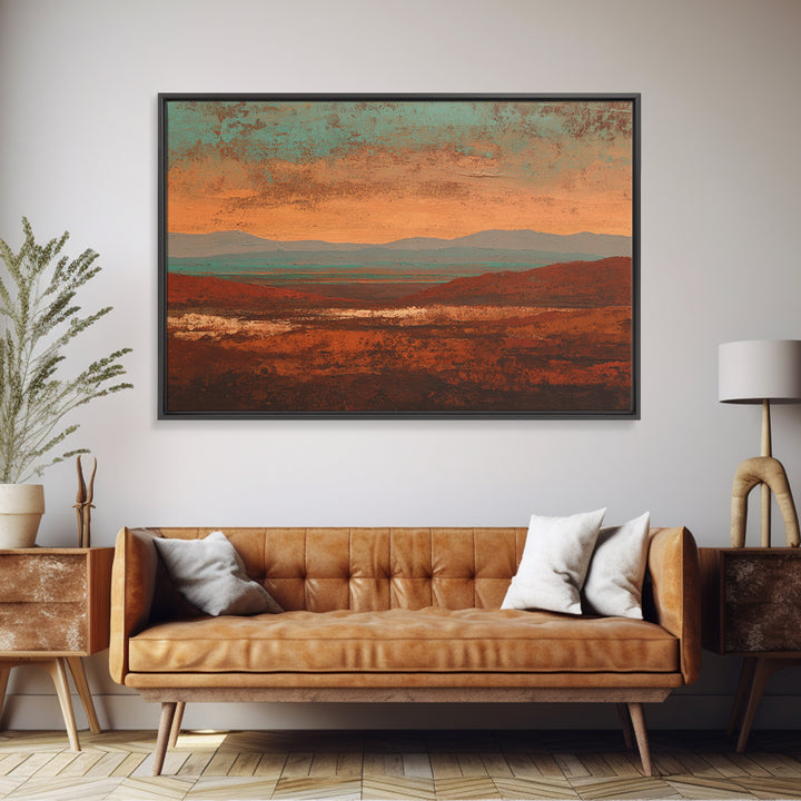 Abstract Canyon Landscape Framed Canvas Print, Above Sofa Art, Watercolor Painting, Living Room Decor, Fine Art, Statement, ASA-3x2-35