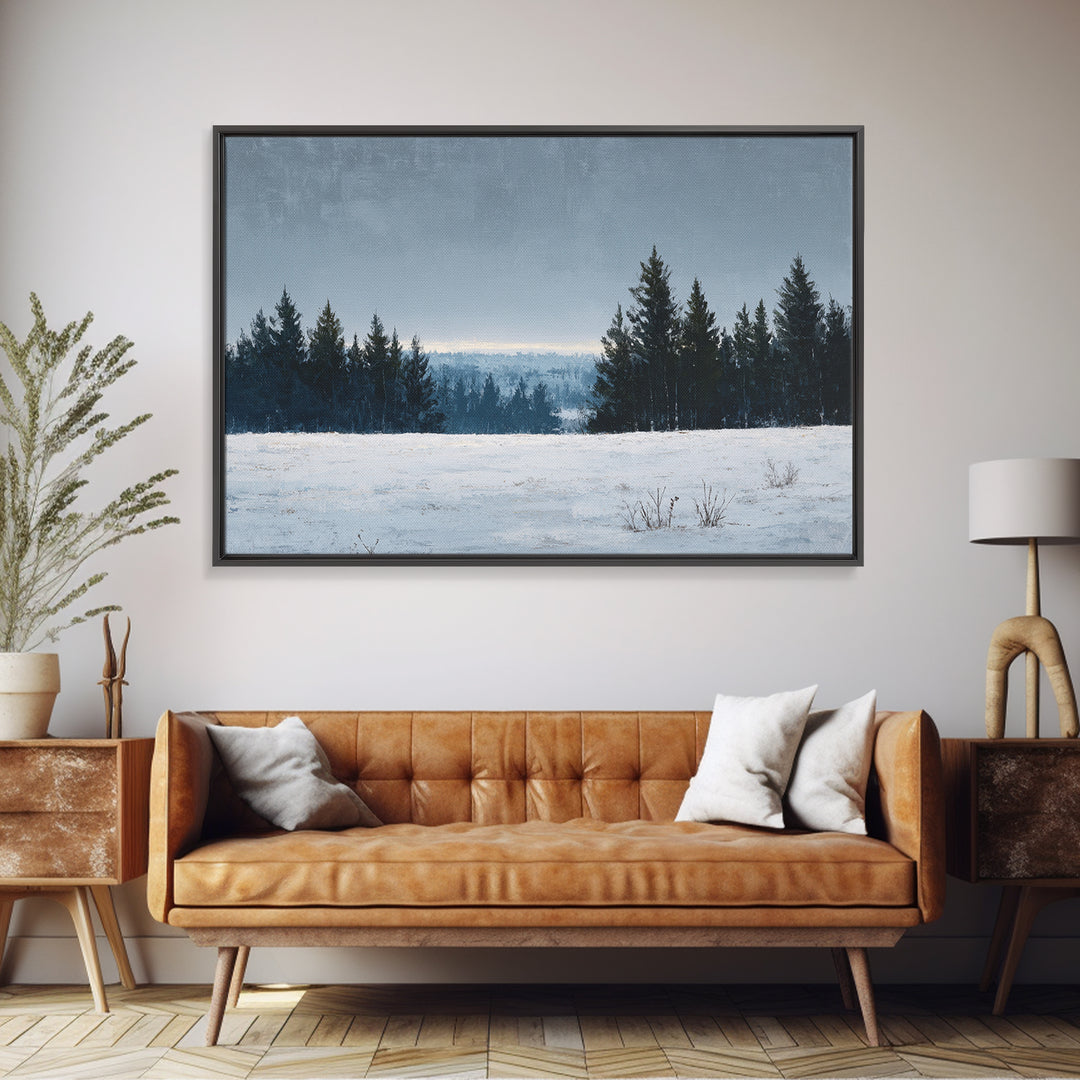 Modern Scandinavian Forest Canvas Print, Above Sofa Art, Canvas Print, Living Room Decor, Statement, Botanical Wall Art, ASA-3x2-43