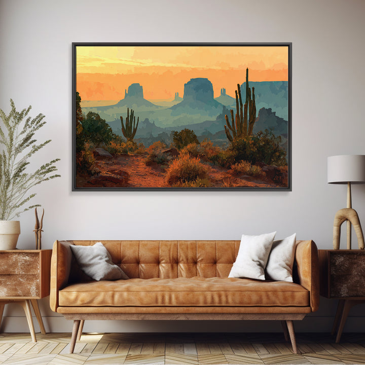 Desert Mesa Panorama Canvas Print, Above Sofa Art, Boho Wall Art, Living Room Decor, Fine Art, Statement, Japandi Wall Art, ASA-3x2-48