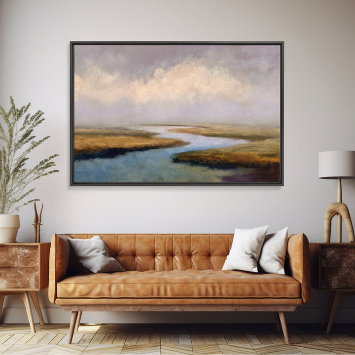 Abstract River Bends Canvas Print, Above Sofa Art, Oversized Wall Art, Living Room Decor, Fine Art, Statement, Coastal Decor, ASA-3x2-51