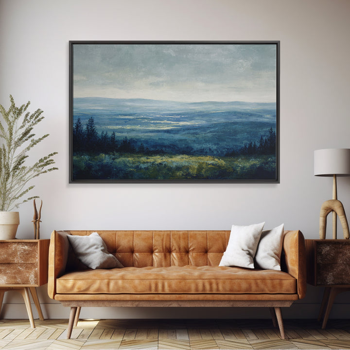 Gallery Style Landscape with Expansive Negative Space Canvas Print, Above Sofa Art, Textured Wall Art, Living Room Decor, ASA-3x2-52