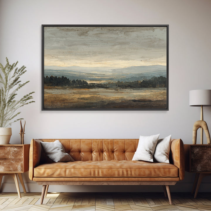Oversized Abstract Landscape Canvas Print, Above Sofa Art, Canvas Print, Living Room Decor, Statement, Botanical Wall Art, ASA-3x2-53