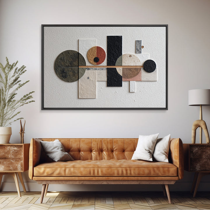 Bold Mid Century Geometric Forms Canvas Print, Above Sofa Art, Bedroom Wall Art, Living Room Decor, Abstract Art, Statement, ASA-3x2-56