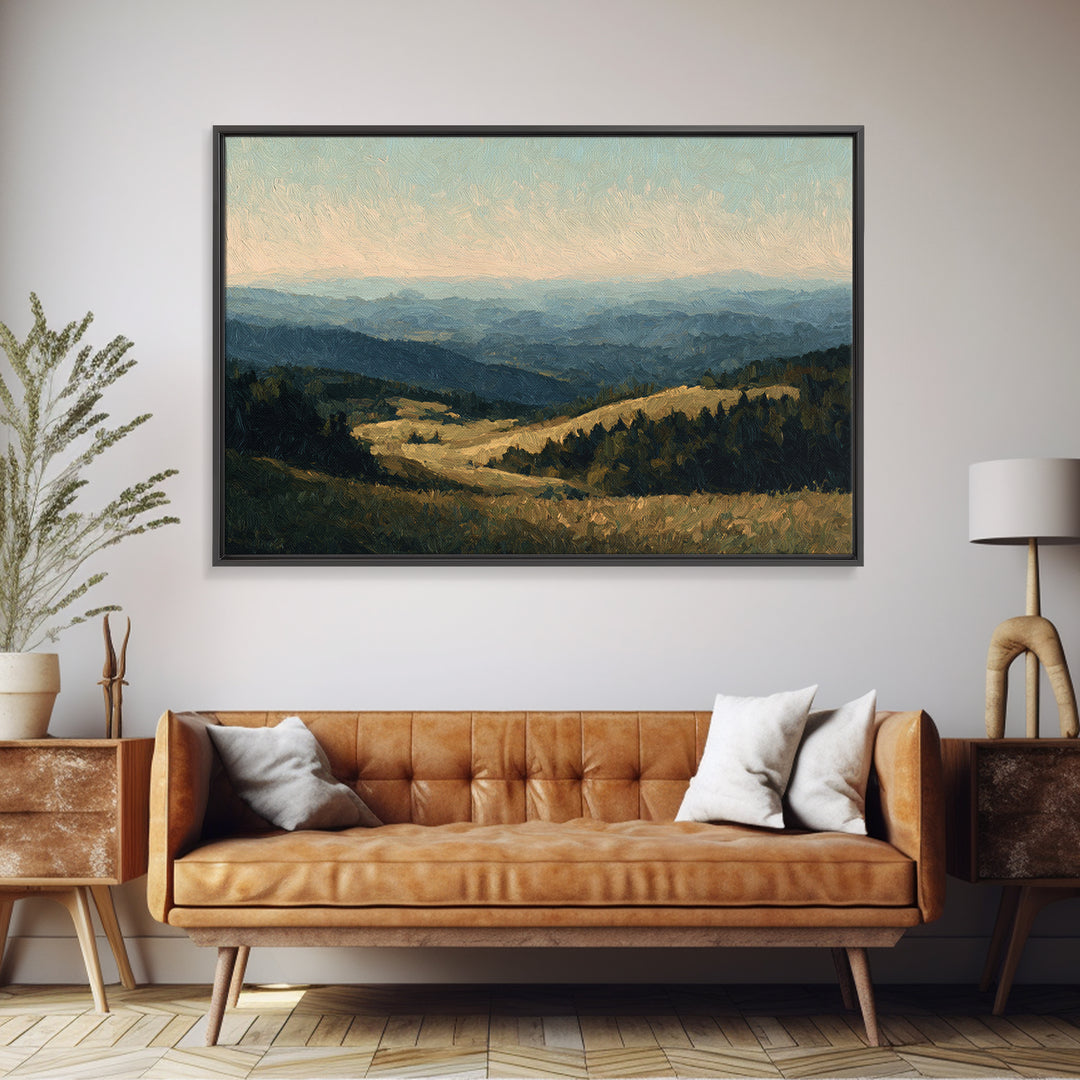 Wide Olive and Beige Meadow Panorama Canvas Print, Above Sofa Art, Textured Wall Art, Living Room Decor, Fine Art, Statement, ASA-3x2-62