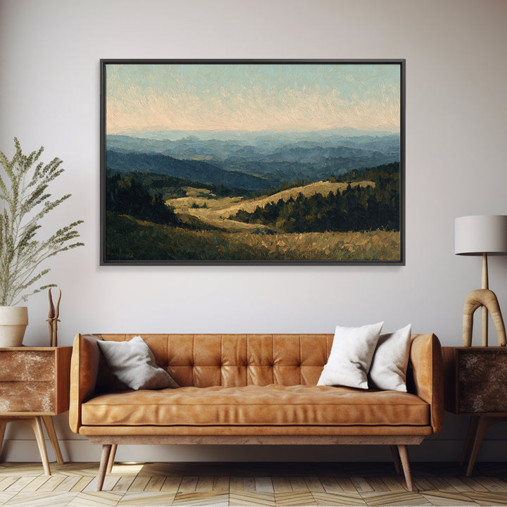 Wide Olive and Beige Meadow Panorama Canvas Print, Above Sofa Art, Textured Wall Art, Living Room Decor, Fine Art, Statement, ASA-3x2-62