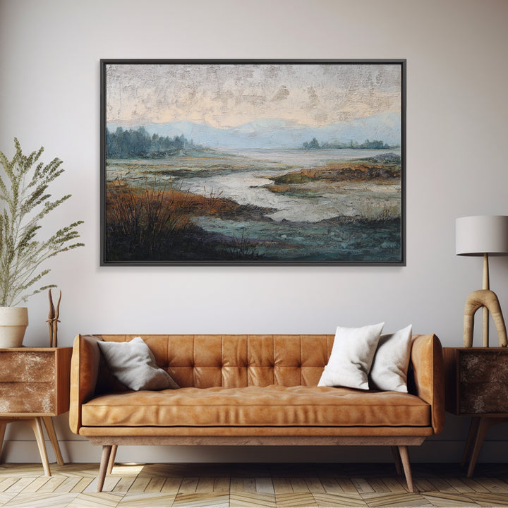 Abstract River Bends Canvas Print, Above Sofa Art, Floral Wall Art, Living Room Decor, Abstract Art, Statement, ASA-3x2-75