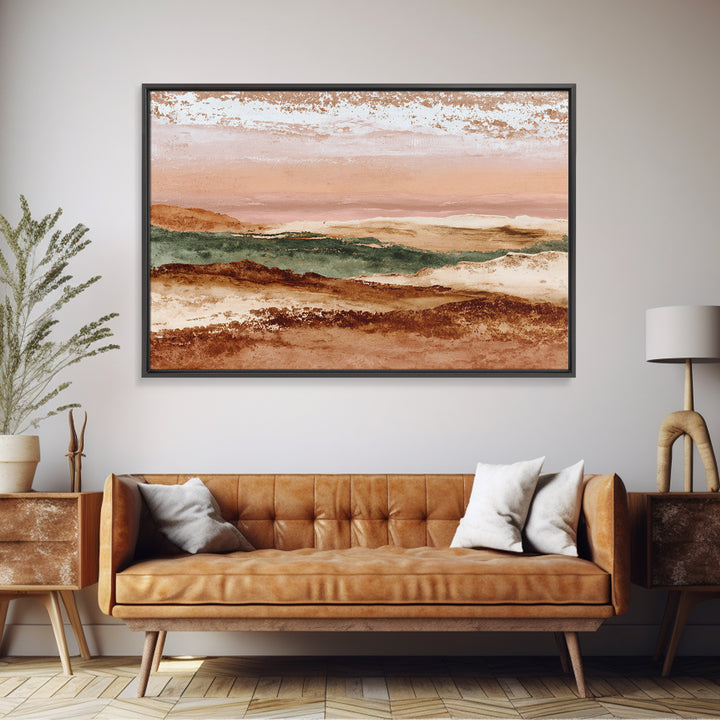 Abstract Canyon Landscape Canvas Print, Above Sofa Art, Neutral Decor, Living Room Decor, Oil Painting, Statement, Wall Art, ASA-3x2-83