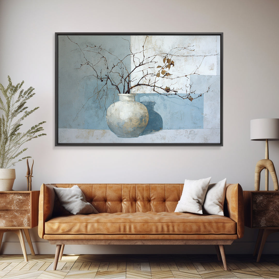 Large Neutral Still Life Framed Canvas Print, Above Sofa Art, Oversized Wall Art, Living Room Decor, Fine Art, Statement, ASA-3x2-90
