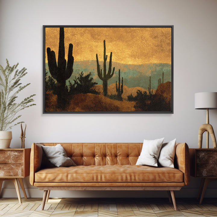 Desert Mesa Panorama Framed Canvas Print, Above Sofa Art, Minimalist Wall Art, Living Room Decor, Fine Art, Statement, ASA-3x2-96