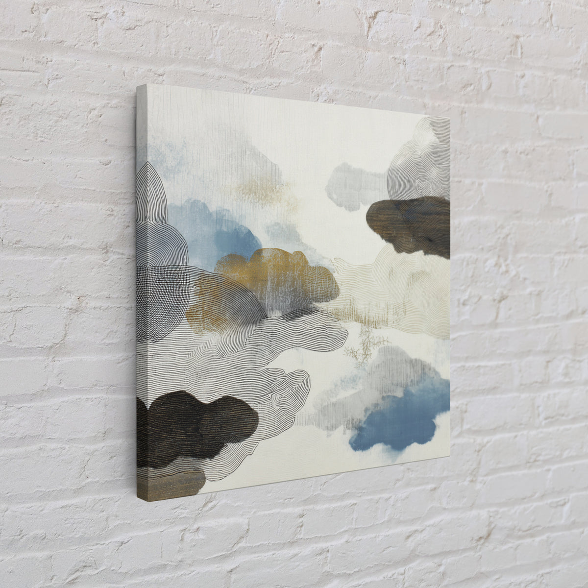 Zen Rock Garden Abstraction Framed Canvas Print, Asian Inspired Art, Modern Wall Decor, Living Room Decor, Fine Art, Harmony, ASI-1x1-38