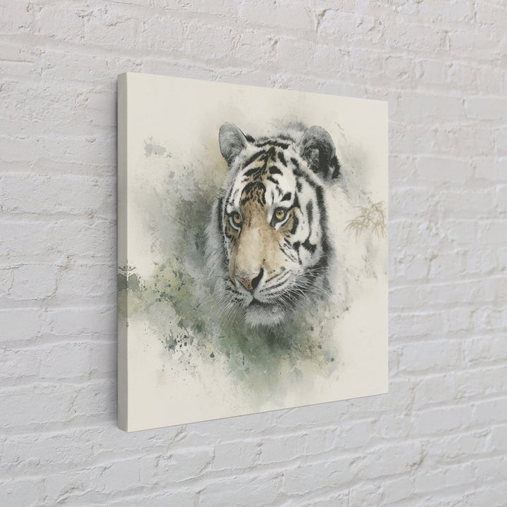 Tiger Portrait with Expressive Brush Ink Energy Canvas Print, Asian Inspired Art, Art Print, Living Room Decor, Harmony, ASI-1x1-40