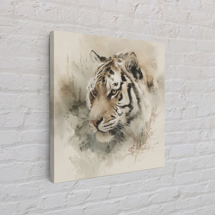 Tiger Portrait with Expressive Brush Ink Energy Framed Canvas Print, Asian Inspired Art, Asian, Living Room Decor, Harmony, ASI-1x1-64