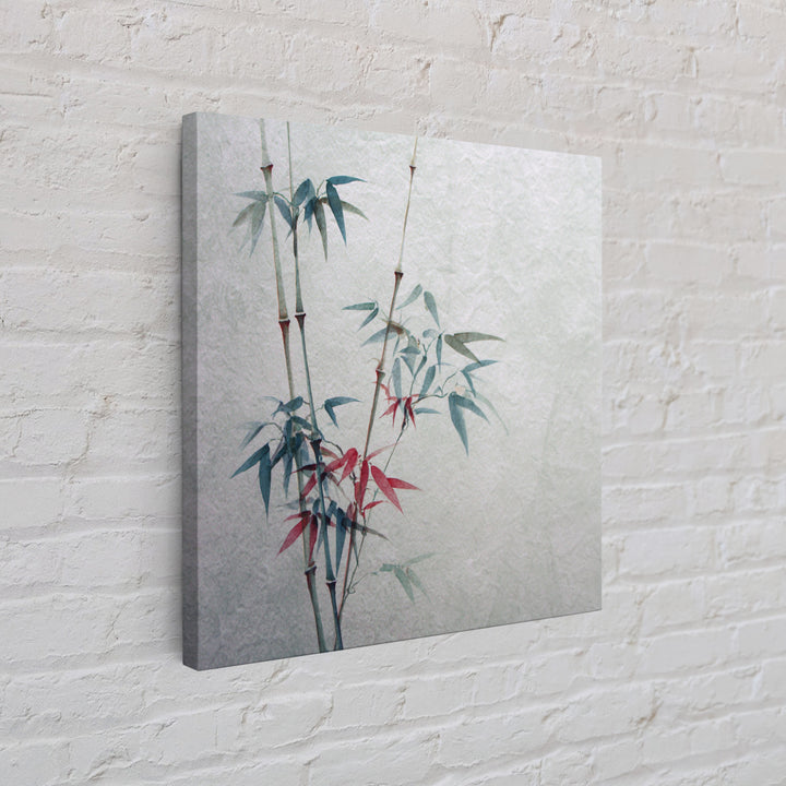 Minimal Bamboo Stalks Framed Canvas Print, Asian Inspired Art, Botanical Print, Living Room Decor, Fine Art, Harmony, ASI-1x1-68