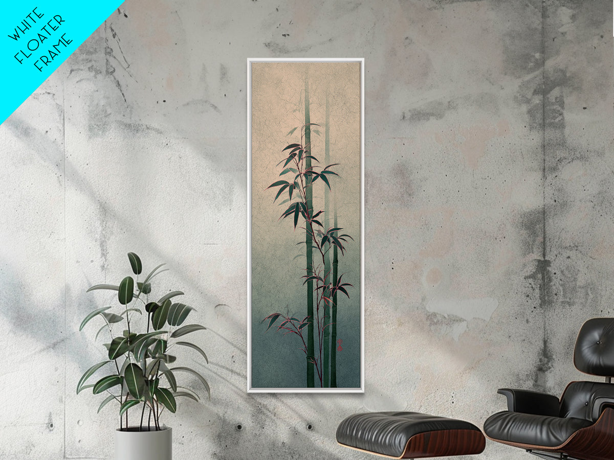 Minimal Bamboo Stalks Canvas Print, Asian Inspired Art, Printable Art, Living Room Decor, Fine Art, Harmony, Neutral Wall Art, ASI-1x3-56