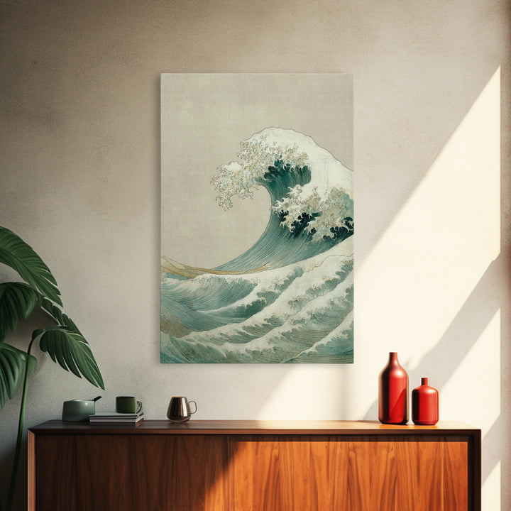 Hokusai Ocean Wave Without Copying the Original Canvas Print, Asian Inspired Art, Minimalist Decor, Living Room Decor, Harmony, ASI-2x3-54