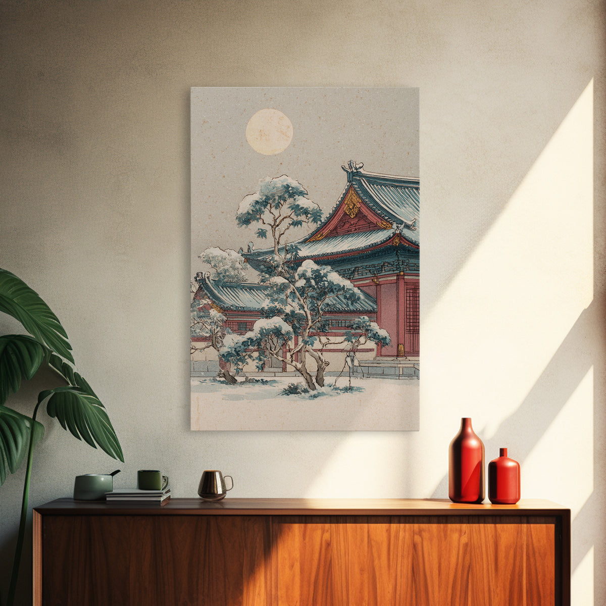 Temple Roof Detail Canvas Print, Asian Inspired Art, Aesthetic Wall Art, Living Room Decor, Fine Art, Harmony, Boho Decor, ASI-2x3-7