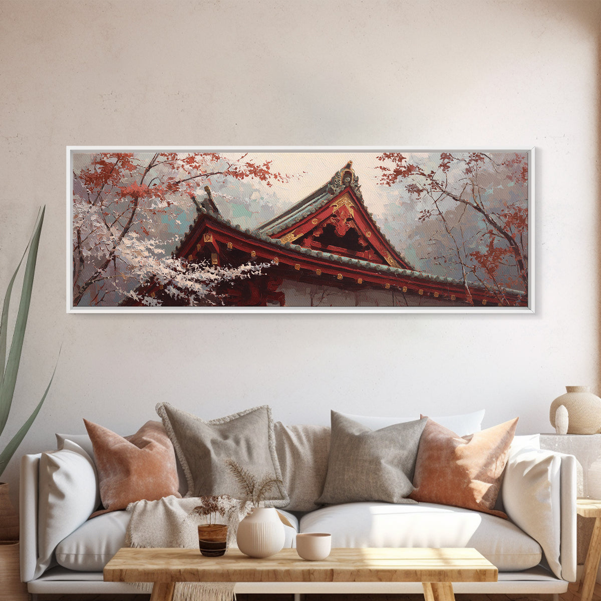 Temple Roof Detail Canvas Print, Asian Inspired Art, Fine Art Print, Living Room Decor, Fine Art, Harmony, Poster, Wall Decor, ASI-3x1-39