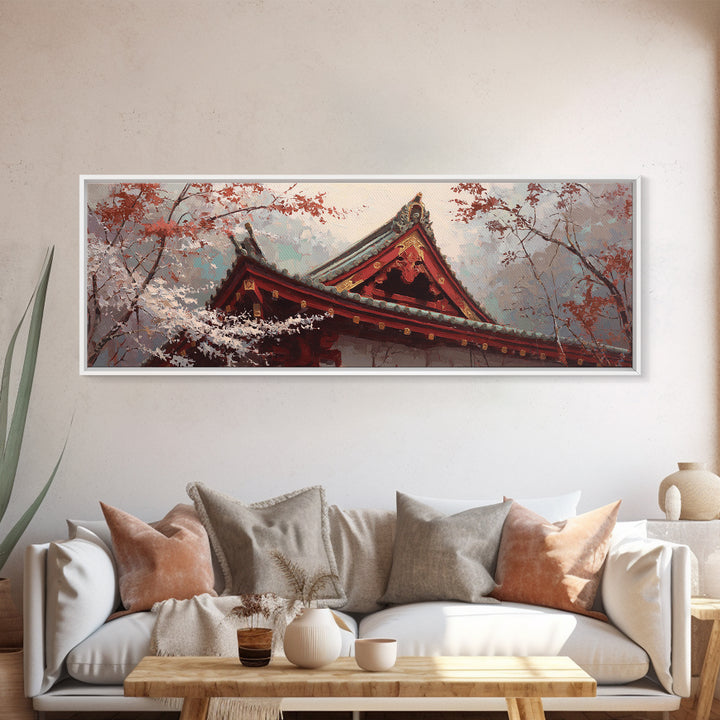 Temple Roof Detail Canvas Print, Asian Inspired Art, Fine Art Print, Living Room Decor, Fine Art, Harmony, Poster, Wall Decor, ASI-3x1-39