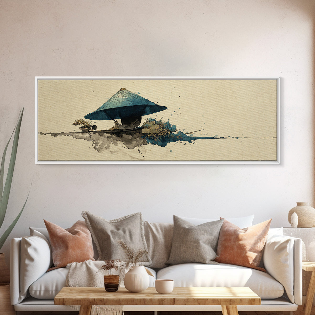 Samurai Helmet Still Life Canvas Print, Asian Inspired Art, Textured Painting, Living Room Decor, Oil Painting, Harmony, ASI-3x1-95
