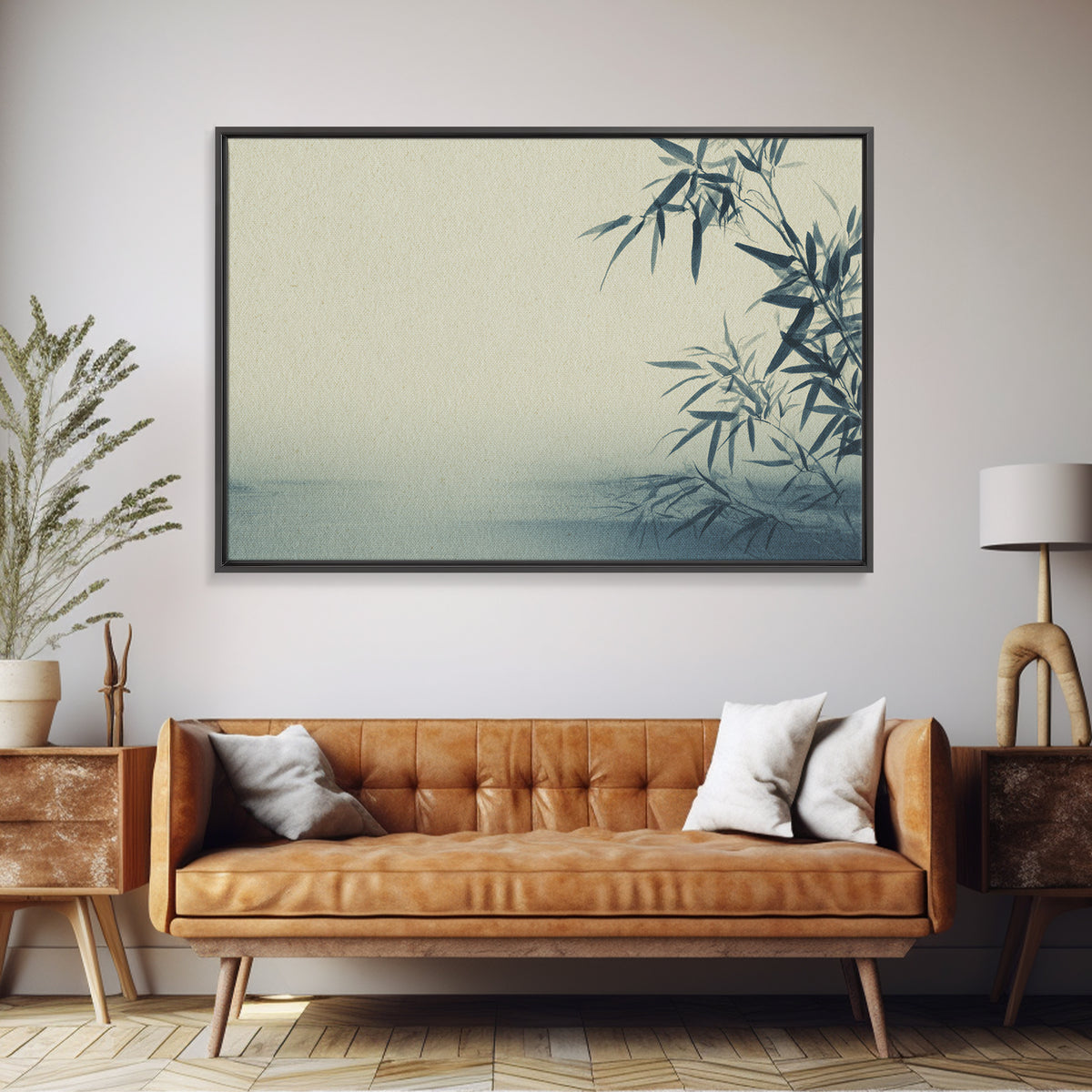 Minimal Bamboo Stalks Canvas Print, Asian Inspired Art, Floral Art, Living Room Decor, Fine Art, Harmony, Fine Art Print, ASI-3x2-48