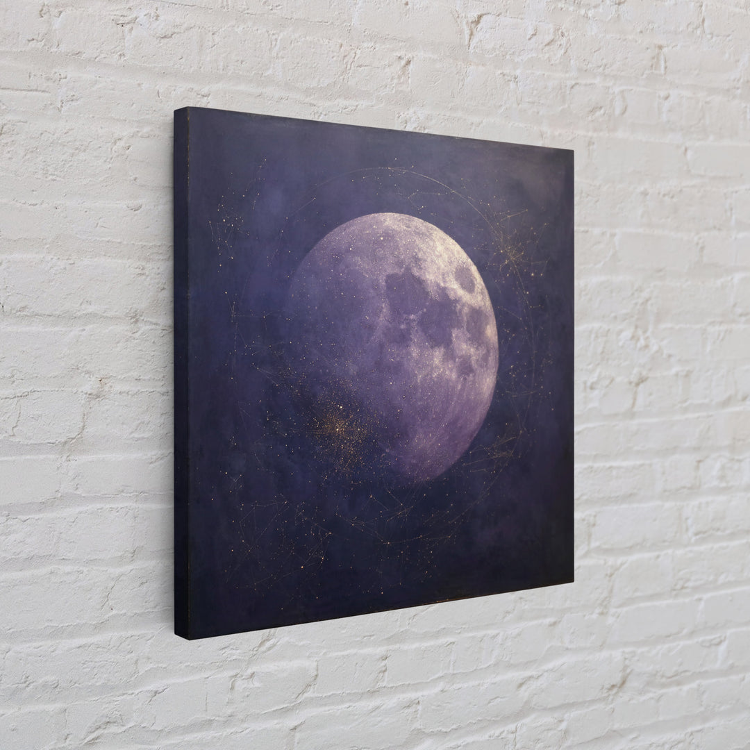 Lunar Phase Composition Canvas Print, Astrology Art, Astrology Wall Art, Living Room Decor, Watercolor Art, Zodiac, AST-1x1-13