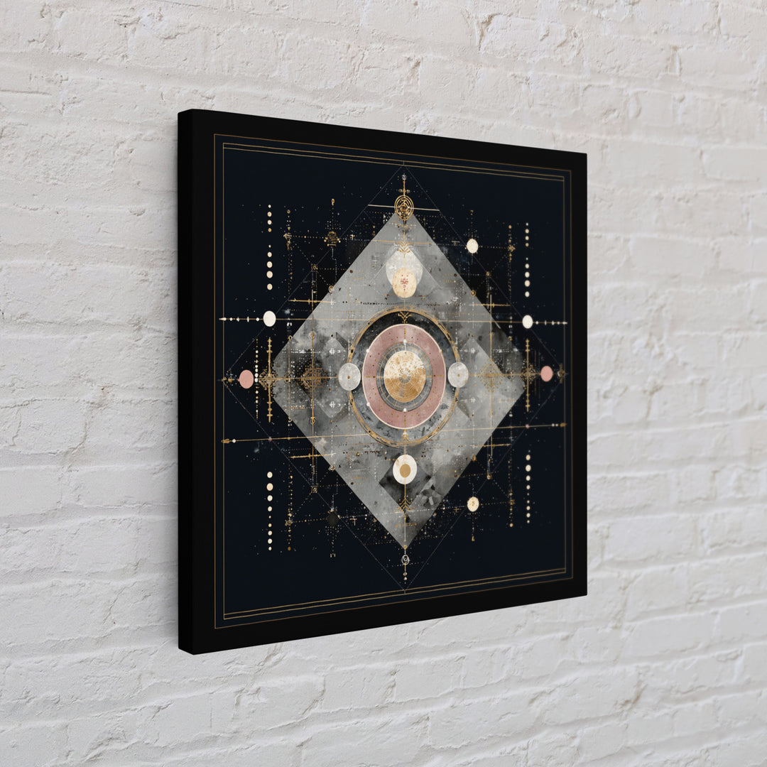 Birth Chart Geometry Canvas Print, Astrology Art, Astrology Wall Art, Living Room Decor, Abstract Art, Zodiac, Contemporary Art, AST-1x1-55